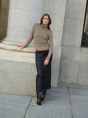 Black Coated Denim Maxi Skirt - Image 1 of 6
