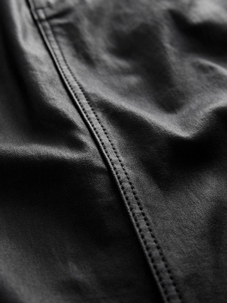 Black Coated Denim Maxi Skirt - Image 6 of 6