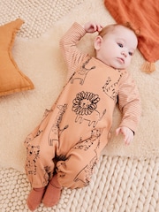 Rust Brown Safari Print Baby Dungarees And Bodysuit Set (0mths-3yrs) - Image 2 of 9