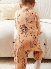 Rust Brown Safari Print Baby Dungarees And Bodysuit Set (0mths-3yrs) - Image 3 of 9
