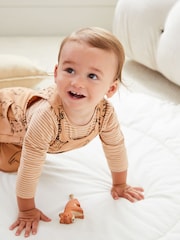 Rust Brown Safari Print Baby Dungarees And Bodysuit Set (0mths-3yrs) - Image 4 of 9
