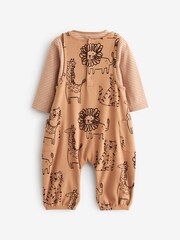 Rust Brown Safari Print Baby Dungarees And Bodysuit Set (0mths-3yrs) - Image 7 of 9