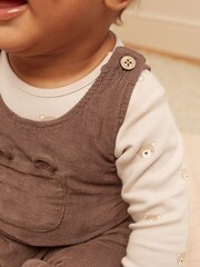 Chocolate Brown Corduroy Baby Dunagrees and Bodysuit Set (0-18mths) - Image 12 of 12