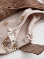Chocolate Brown Corduroy Baby Dunagrees and Bodysuit Set (0-18mths) - Image 6 of 12