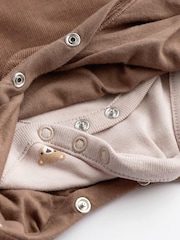 Chocolate Brown Corduroy Baby Dunagrees and Bodysuit Set (0-18mths) - Image 7 of 12