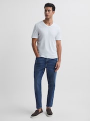 Reiss White Dayton Cotton V-Neck T-Shirt - Image 3 of 5