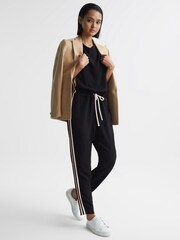 Reiss Black Tyla Side Stripe Jumpsuit - Image 6 of 6