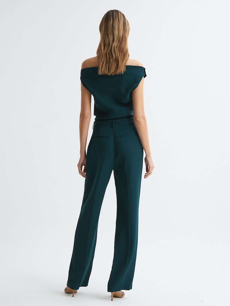 Reiss Teal Maple Off-The-Shoulder Jumpsuit - Image 5 of 5