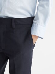 Reiss Navy Hope Senior Modern Fit Mixer Trousers - Image 3 of 6