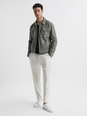 Reiss Black Dayton Cotton V-Neck T-Shirt - Image 6 of 6