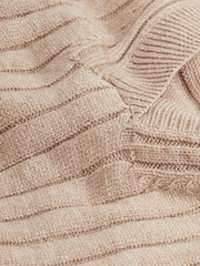 Kamelbraun - Pulloverkleid aus Rippstrick mit V-Ausschnitt - Bild 6 von 6