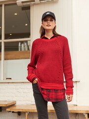 Red Checked Shirt Layer Jumper - Image 1 of 6