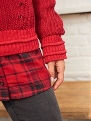 Red Checked Shirt Layer Jumper - Image 4 of 6
