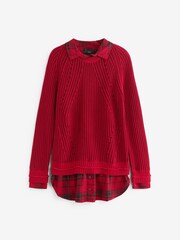 Red Checked Shirt Layer Jumper - Image 5 of 6