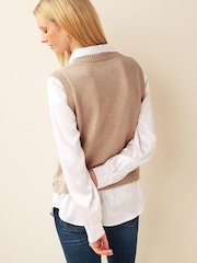 Camel Brown Gem Button Shirt Layer Jumper - Image 3 of 5