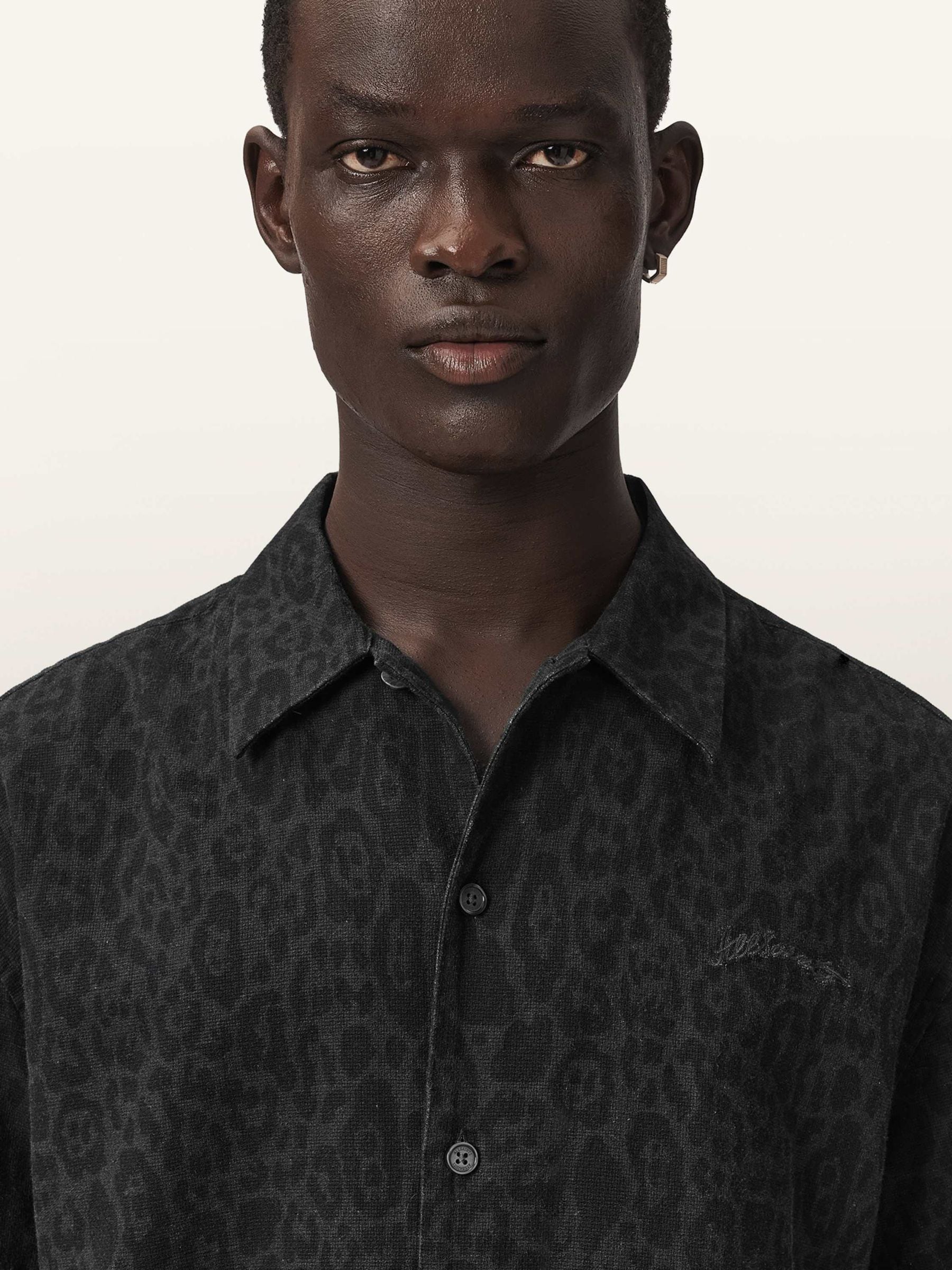 Buy AllSaints Charcoal Grey Leopardo Short Sleeve Shirt from Next USA