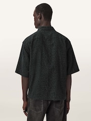 AllSaints Charcoal Grey Leopardo Short Sleeve Shirt - Image 4 of 6