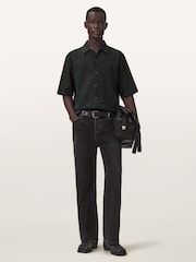 AllSaints Charcoal Grey Leopardo Short Sleeve Shirt - Image 5 of 6