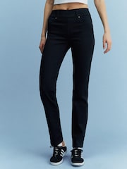 Black Super Stretch Soft Sculpt Pull-On Slim Denim Leggings - Image 3 of 6