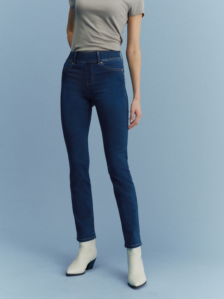 Rinse Blue Super Stretch Soft Sculpt Pull-On Slim Denim Leggings - Image 2 of 6 Rinse Blue Super Stretch Soft Sculpt Pull-On Slim Denim Leggings - Image 2 of 6