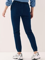 Dark Blue Cosy Denim Joggers - Image 3 of 9