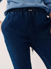 Dark Blue Cosy Denim Joggers - Image 4 of 9