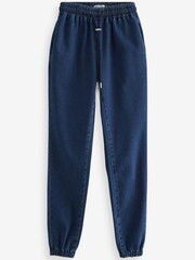 Dark Blue Cosy Denim Joggers - Image 5 of 9