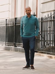 Green Regular Knitted Long Sleeve Polo Shirt - Image 2 of 5
