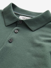 Green Regular Knitted Long Sleeve Polo Shirt - Image 5 of 5