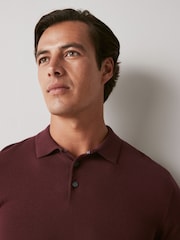 Port Purple Regular Knitted Long Sleeve Polo Shirt - Image 1 of 7
