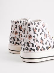 Leopard Print Standard Fit (F) Lace-Up High Top Trainers - Image 4 of 6