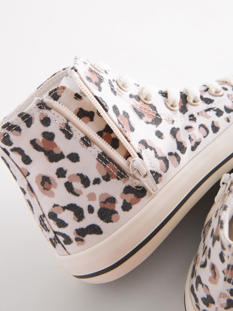 Leopard Print Standard Fit (F) Lace-Up High Top Trainers - Image 6 of 6