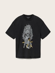 AllSaints Black Iron Tiger Short Sleeve Crew Neck T-Shirt - Image 7 of 7