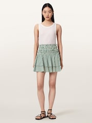 AllSaints Green Kali Mini Skirt - Image 2 of 7