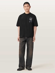 AllSaints Black Raptour Short Sleeve Crew Neck T-Shirt - Image 2 of 7
