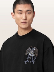 AllSaints Black Raptour Short Sleeve Crew Neck T-Shirt - Image 4 of 7