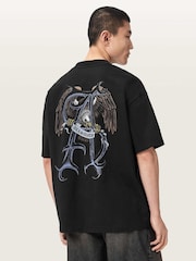 AllSaints Black Raptour Short Sleeve Crew Neck T-Shirt - Image 5 of 7