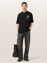 AllSaints Black Raptour Short Sleeve Crew Neck T-Shirt - Image 6 of 7