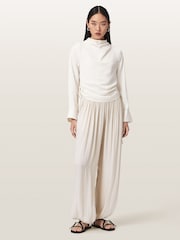 AllSaints White Leslie Long Sleeve Top - Image 2 of 6