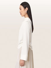 AllSaints White Leslie Long Sleeve Top - Image 4 of 6
