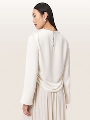 AllSaints White Leslie Long Sleeve Top - Image 5 of 6