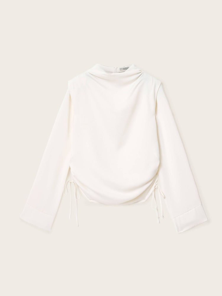 AllSaints White Leslie Long Sleeve Top - Image 6 of 6
