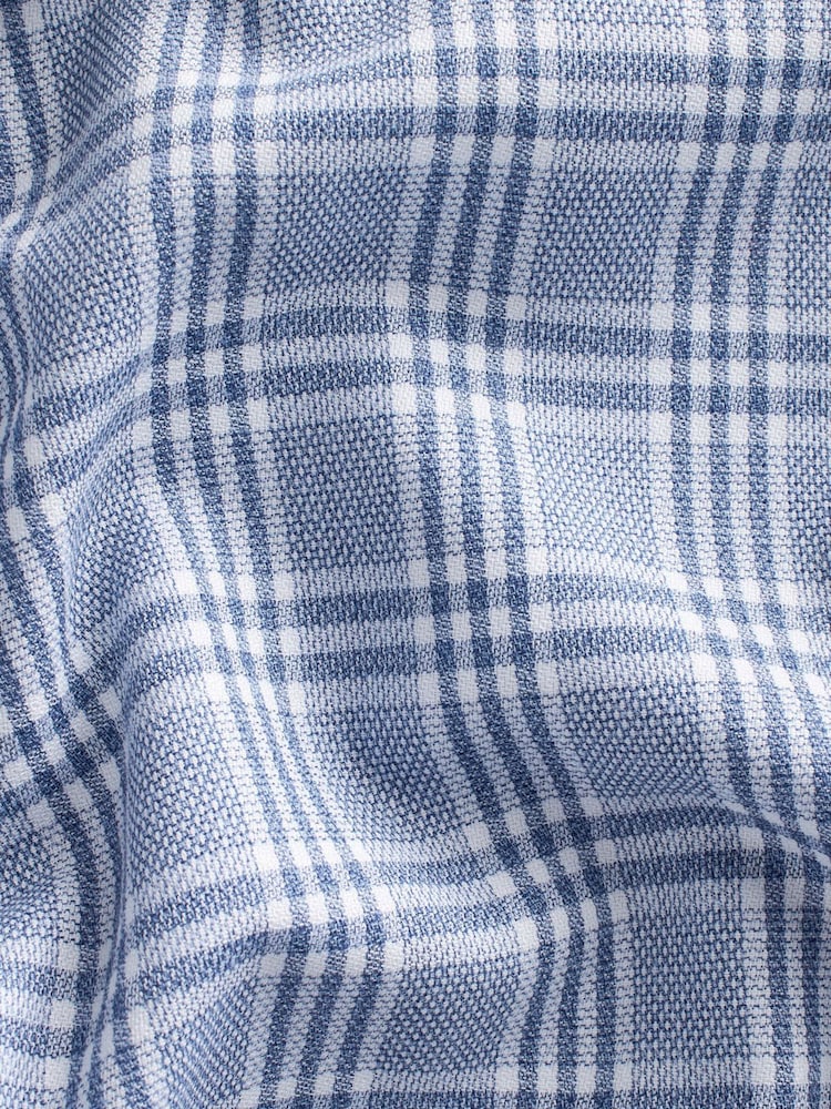 Light Blue Small Check Slim Fit Signature Shirt - Image 7 of 7