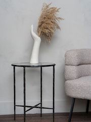 Libra Interiors Bronze Patterdale Glass Top Side Table - Image 1 of 4