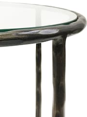 Libra Interiors Bronze Patterdale Glass Top Side Table - Image 4 of 4