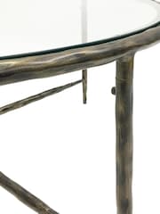 Libra Interiors Bronze Patterdale Round Glass Top Coffee Table - Image 4 of 4