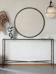 Libra Interiors Bronze Patterdale Large Glass Top Console Table - Image 1 of 4
