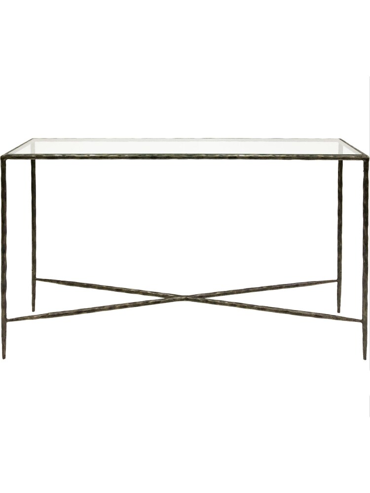 Libra Interiors Bronze Patterdale Large Glass Top Console Table - Image 2 of 4