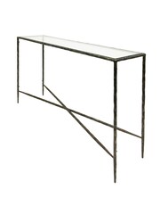 Libra Interiors Bronze Patterdale Large Glass Top Console Table - Image 3 of 4