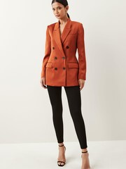Dunkles Orange - Blazer mit Paisleymuster-Futter - Bild 2 von 6